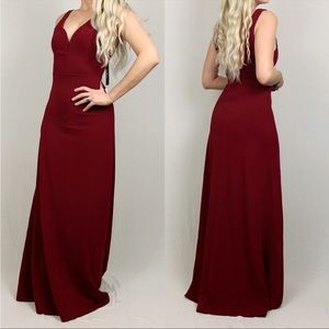Last One NWT Lulus Glamour Than This Burgundy Maxi Dress